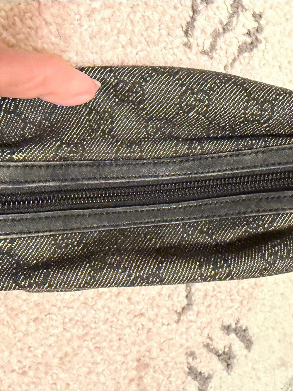 Black Gucci Denim Women’s Cosmetic Pouch and Wallet Set